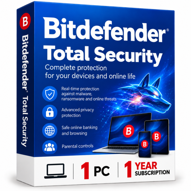 Bitdefender Total Security - 1 PC / 1 Year