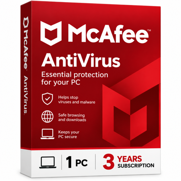 McAfee Antivirus - 1 PC / 3 Year