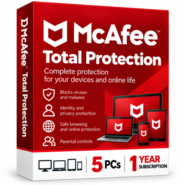McAfee Total Protection - 5 PC / 1 Year