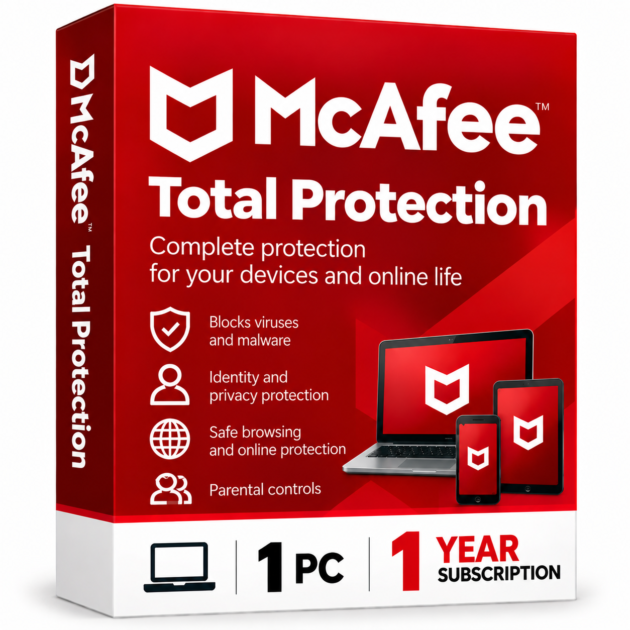 McAfee Total Protection - 1 PC / 1 Year