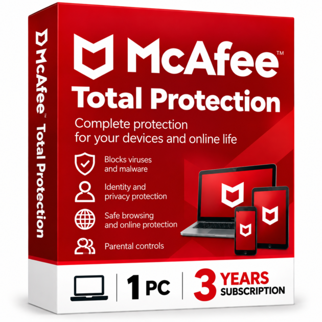 McAfee Total Protection - 1 PC / 3 Year